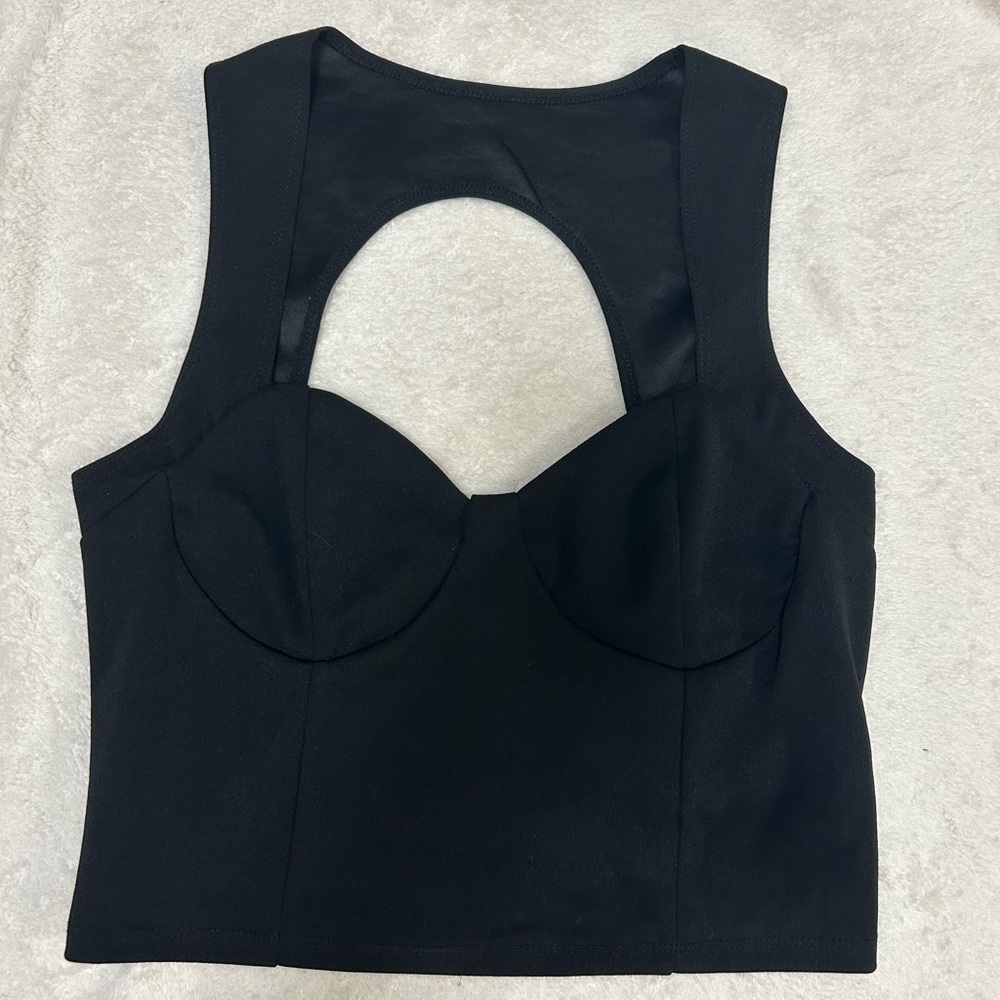 Bustier Style Open Back Tank Top